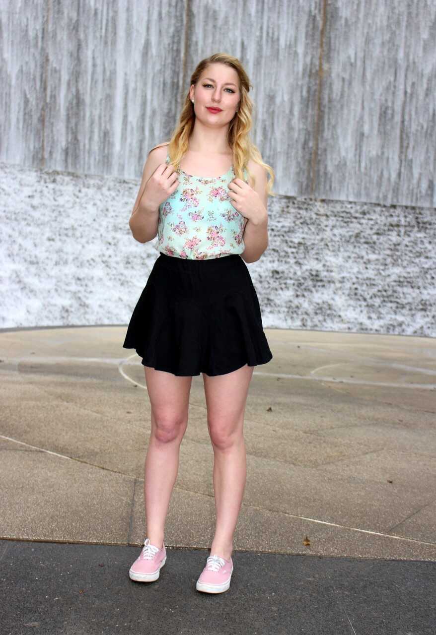 Blonde amateur Lila Frey takes off her upskirt panties before fucking in public with her big ass on display - Lila Frey