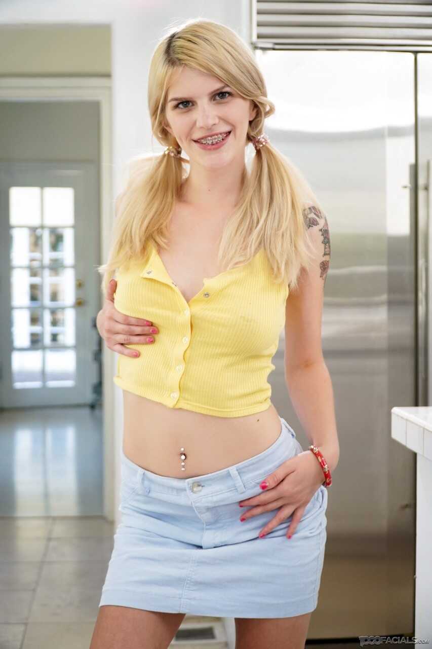 Blonde Braces Babe Gives You a Close-Up View of Her POV Blowjob - Alex Jett, Megan Holly