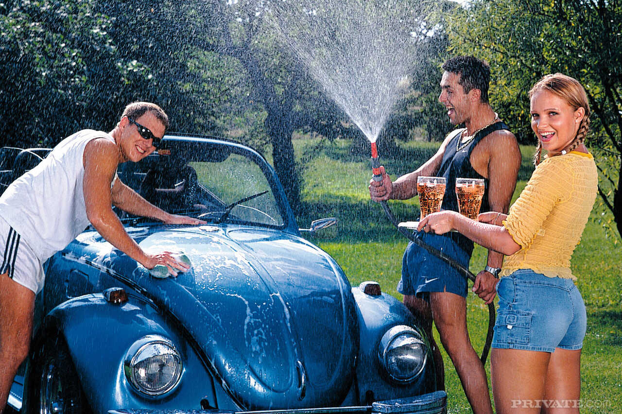 Tiffany Diamond's Sexy Sweetie Adventures: Pigtails, Bare Bum Car Wash & Outdoor 3some with Cum Swallowing - Tiff...