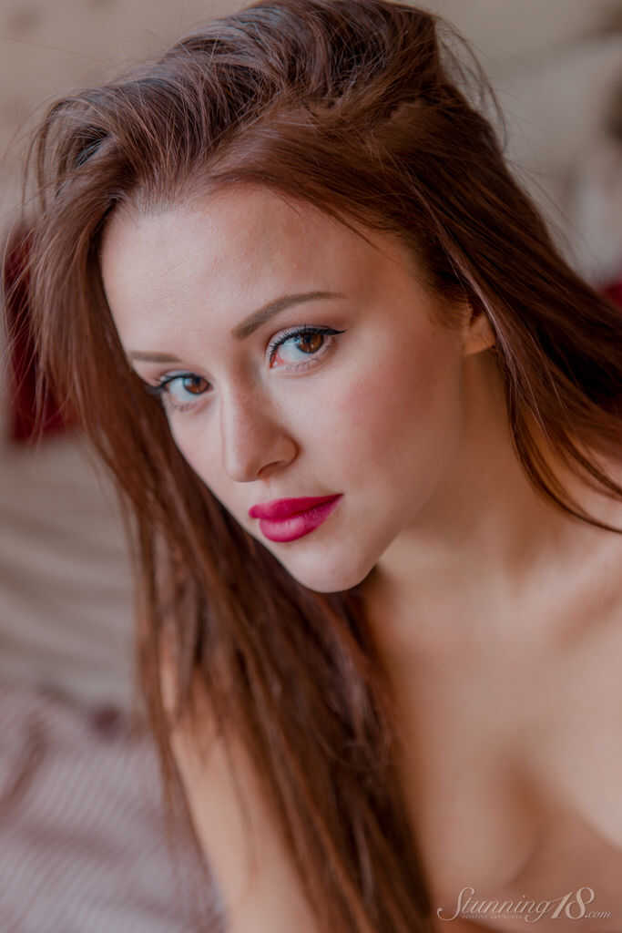 Gorgeous Alice E Exposes Her Shaved Pussy and Perfect Ass After Removing Lingerie - Alice E