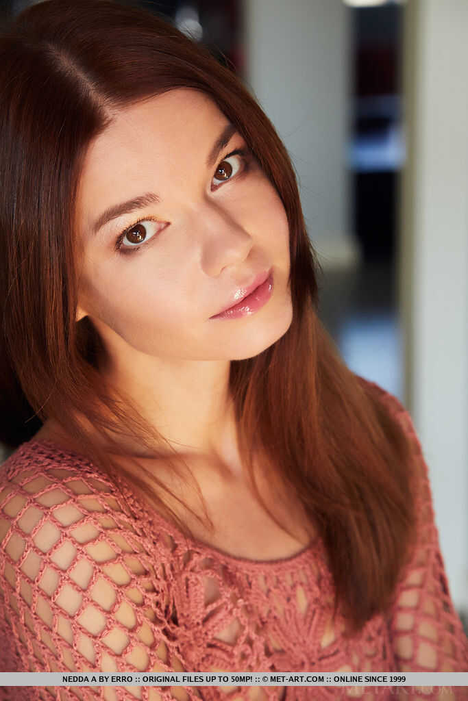 Redhead Nedda's Bald Vagina Exposed: The Perfect Combination of Spunky Hair and Smooth Skin - Nedda A