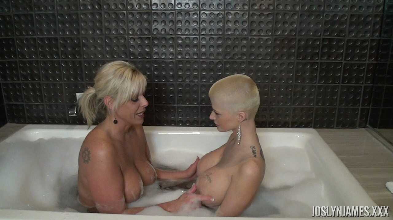 Joslyn James Gets Dripping Wet with a Thick Blonde in Lesbian Bath Fun! - Joslyn James