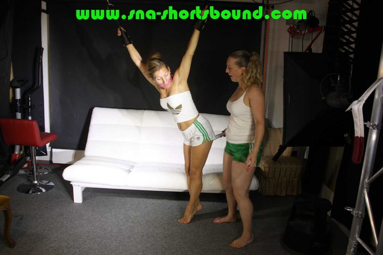 Bound And Masturbated: The Temptation Of Restraint For White Girls In Gym Shorts - 