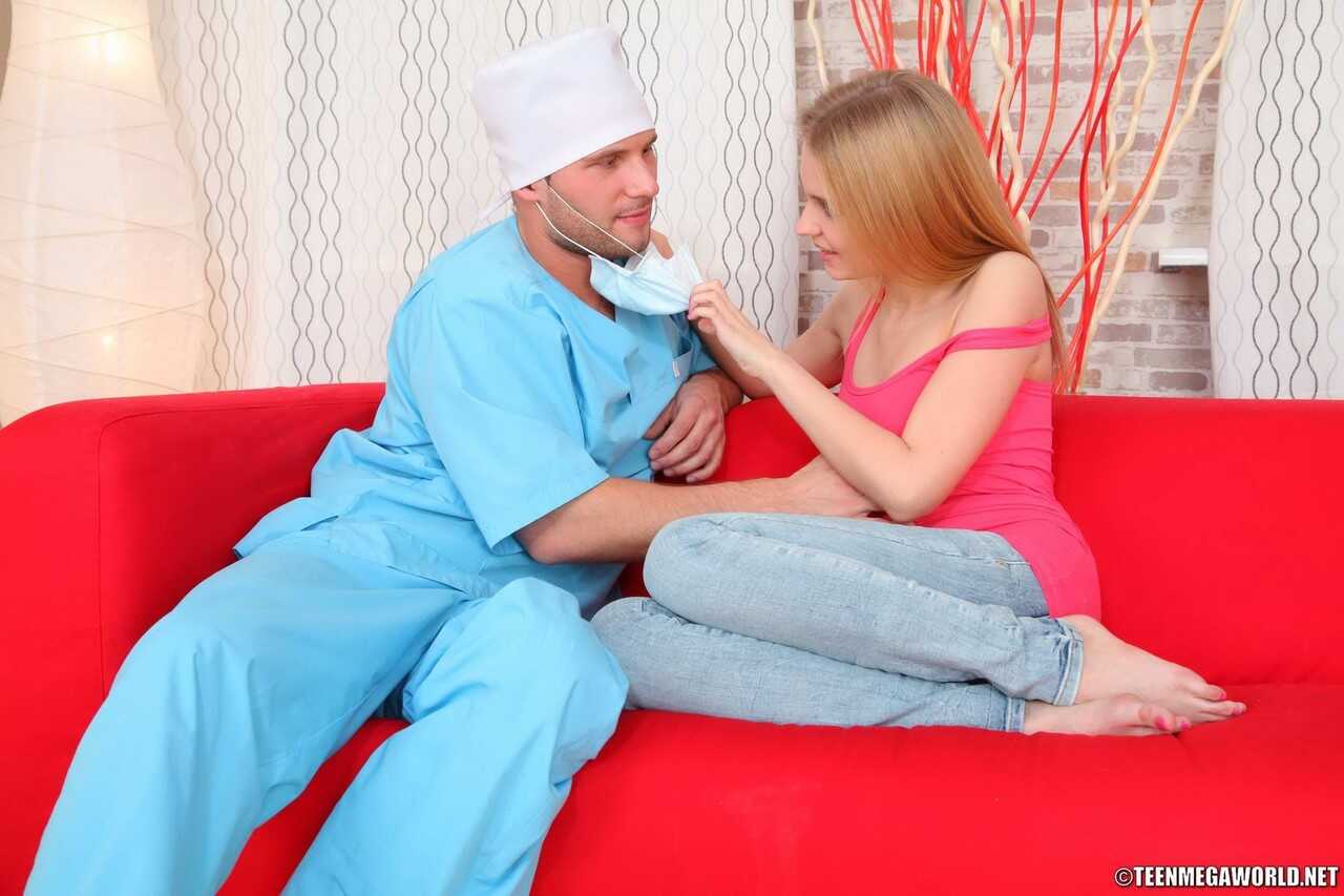 Petite teen Ema loses her vaginal and anal cherry to a doctor - Ema
