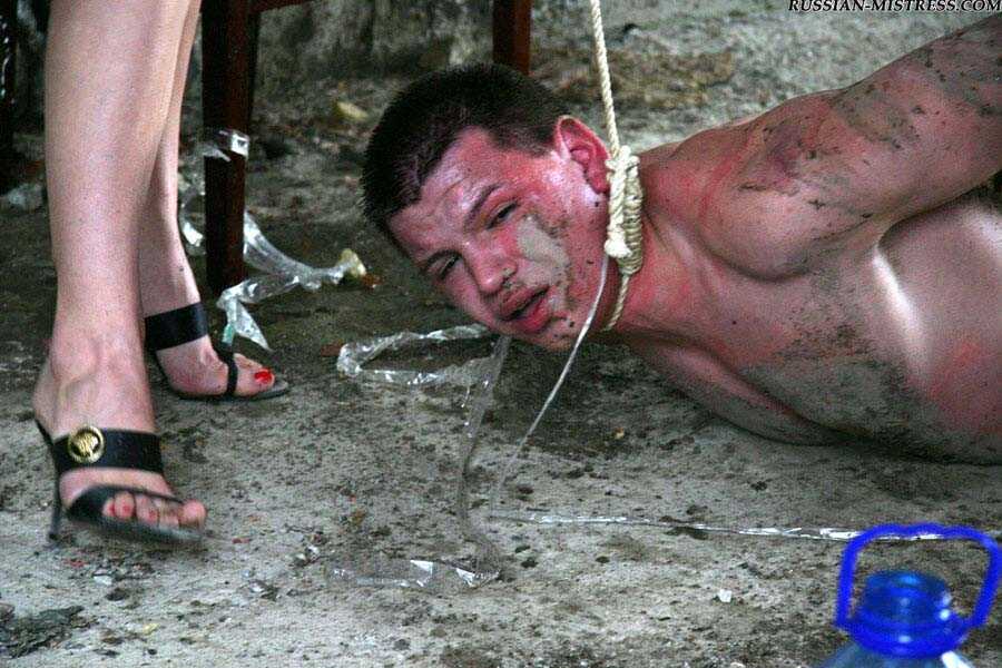 Buxom Blonde Country Girls Cruelly Trample and Smack Their Naked Servant's Face While He's on His Knees - 