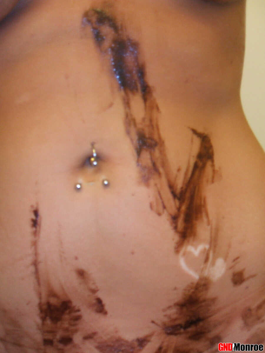 Blonde Bombshell Covers Herself in Chocolate Sauce for a Sweet and Naughty Treat - 