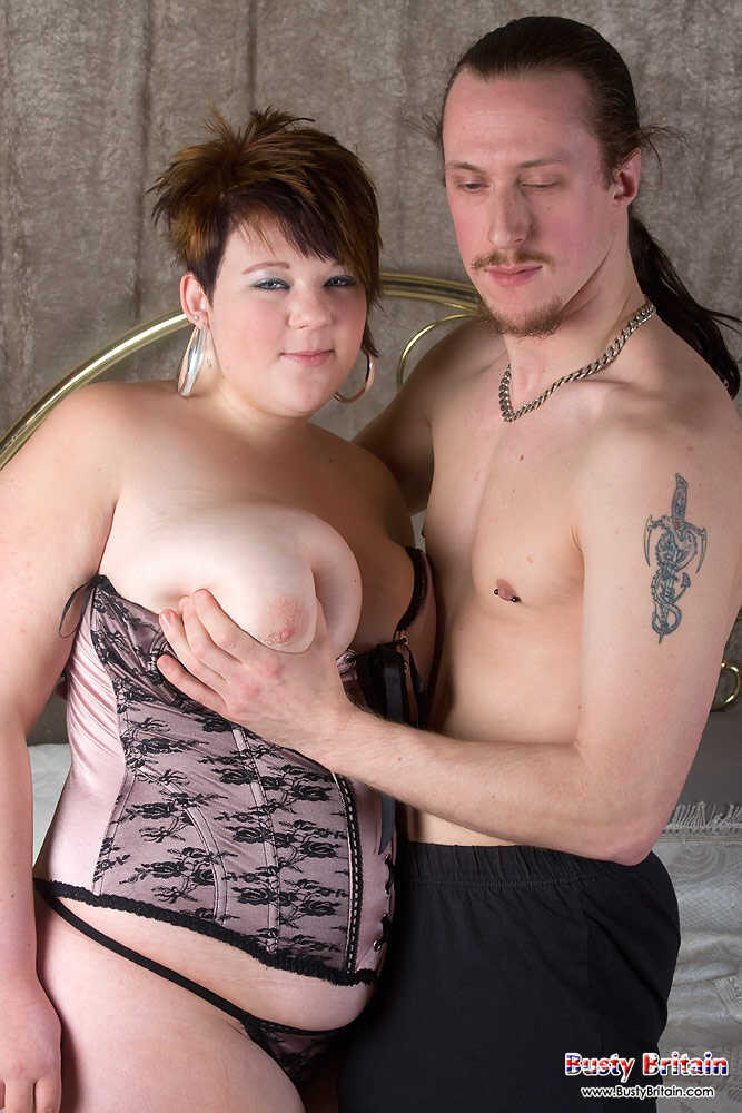 Big Titted BBW with Short Hair Gets Banged while Wearing Mesh Stockings and a Chubby Teen Fucks her in the Ass - 