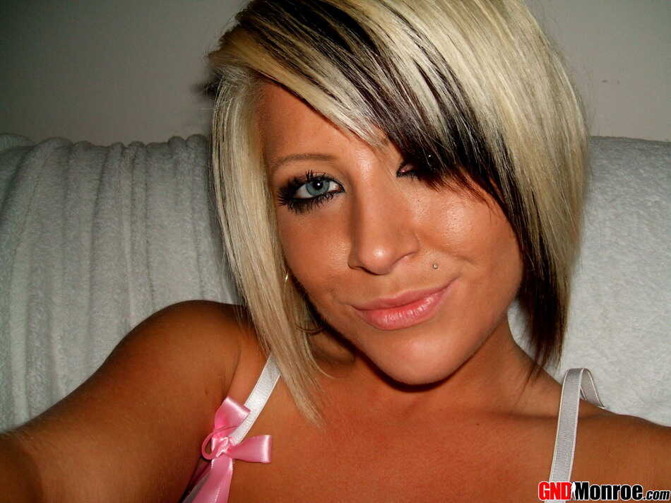 Blonde Bombshell Poses in Lace Underwear for her Own Self-Serving Pleasure - 