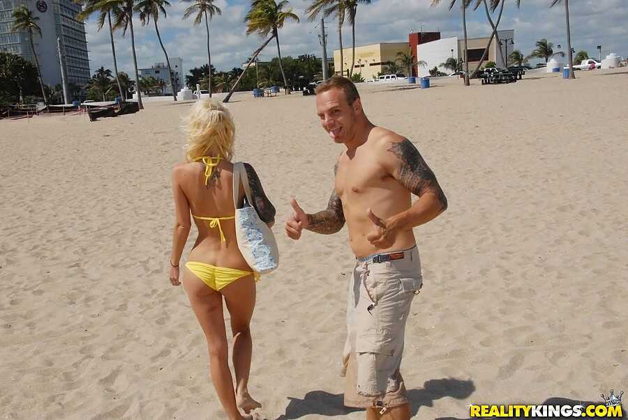 Blonde Randi Tango Sucks Cock and Gets Jizzed in a Hot Hardcore Fuck on the Beach