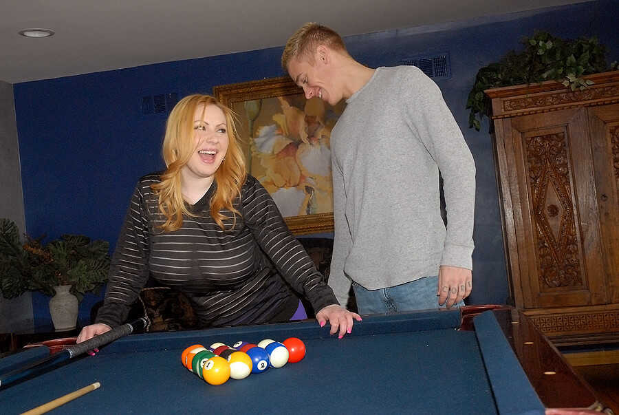 Busty Plumper Sabina Leigh Gets a BIG FAT TITS CUM-FILLED FUCK After Losing at Pool - Sabina Leigh
