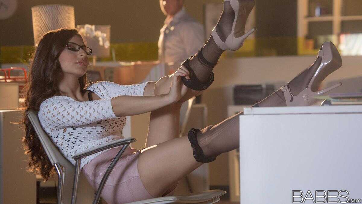 Nina's Night of Naughty Business, Banging the Big Boss After Hours in Lingerie and Stockings. - Nina North