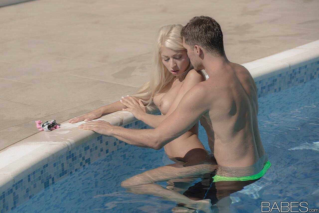 Sexy Pool Adventure with Chloe Lacourt: Busty Slut Rides Hard Cocks and Gets Cum on Pussy! - Chloe Lacourt