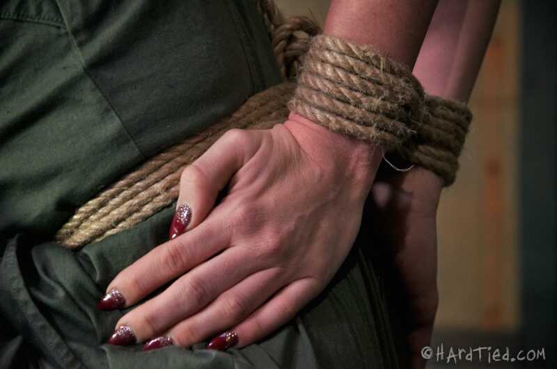 Kay Kardia's Short Hair Is Restrained With Ropes In A Dungeon As She Poses For The Camera While Wearing Pantyhose And...