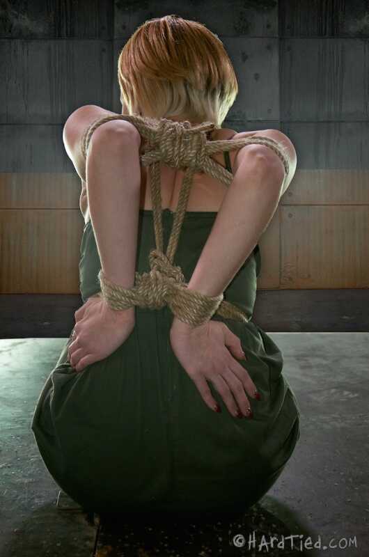 Kay Kardia's Short Hair Is Restrained With Ropes In A Dungeon As She Poses For The Camera While Wearing Pantyhose And...