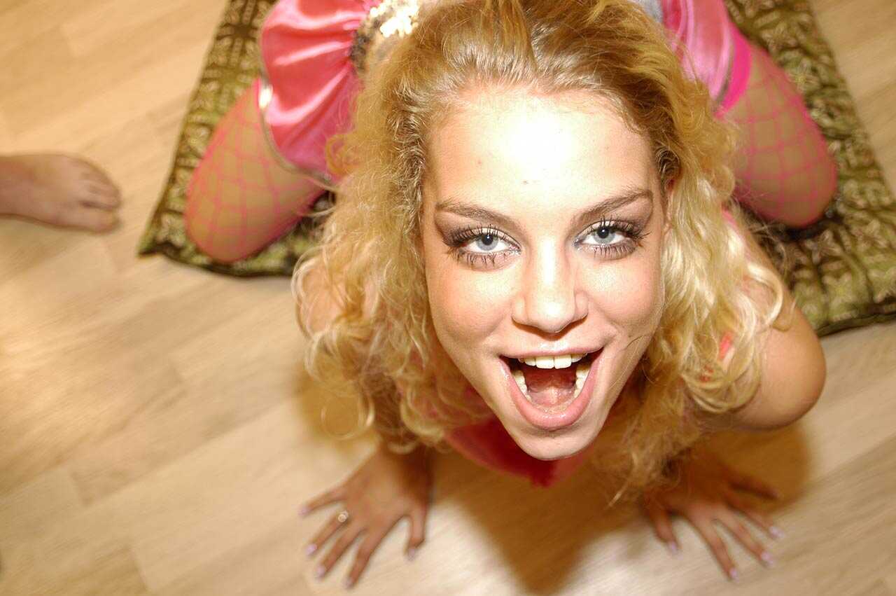 Blonde Slut Angelz Silky Gets Drenched in Cum During an Interracial BBC Gangbang - Angelz Silky