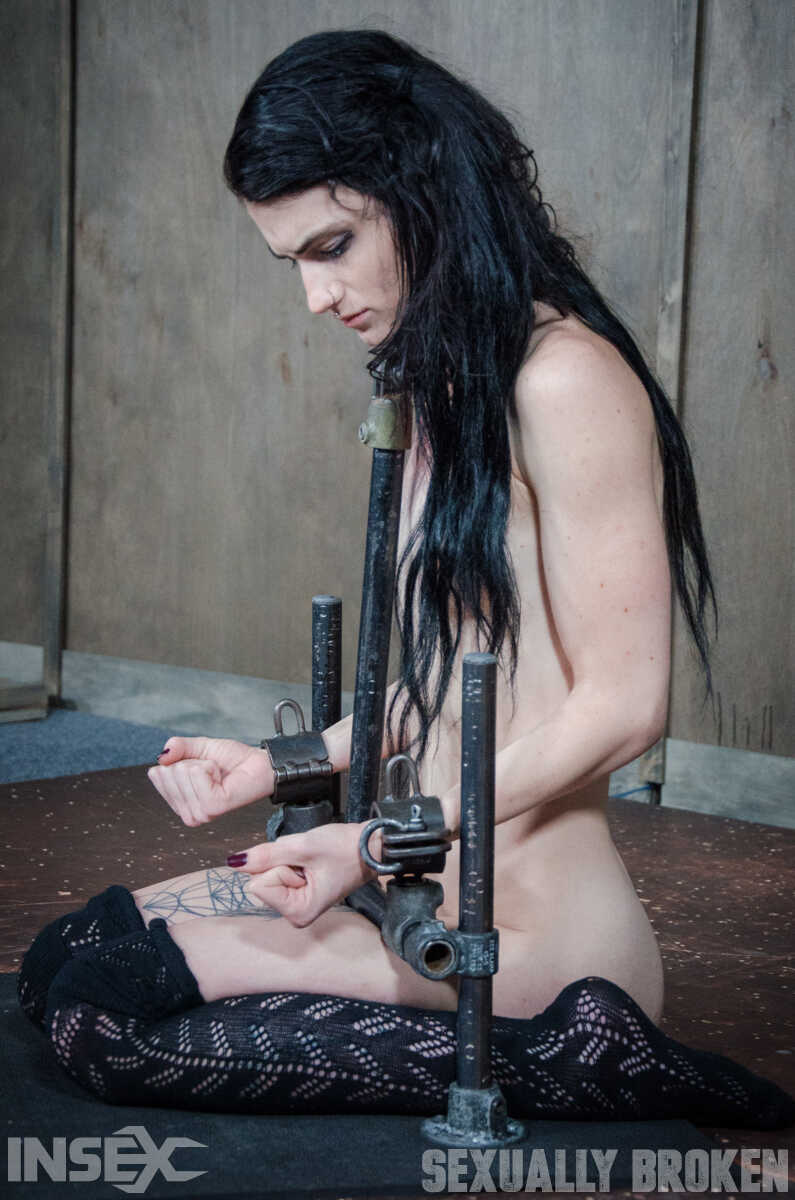 Dark haired tattooed slave Lydia Black with tiny tits gagged with big cock  BDSM Deepthroat, Teen Bondage, Teen Deepthroat...