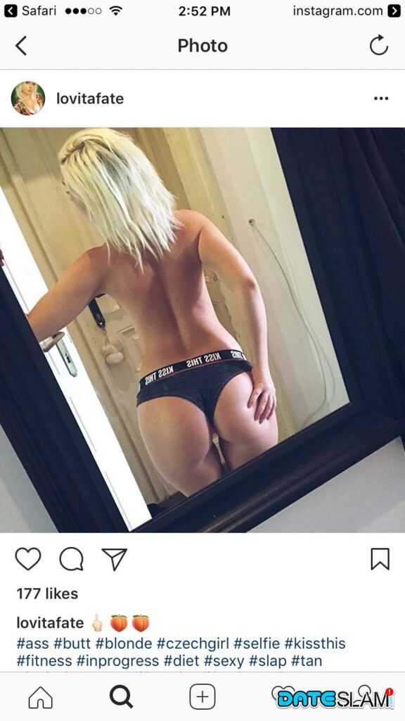 Hot blonde Lovita Fate takes a sexy mirror selfie in her lingerie and stockings. - Lovita Fate