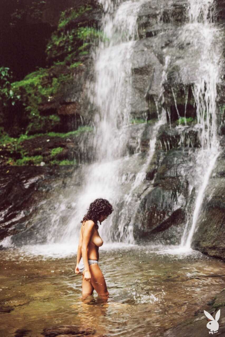 Busty Brunette Maria Fernanda's Wet & Wild Solo Adventure by the Waterfall Pool - Maria Fernanda