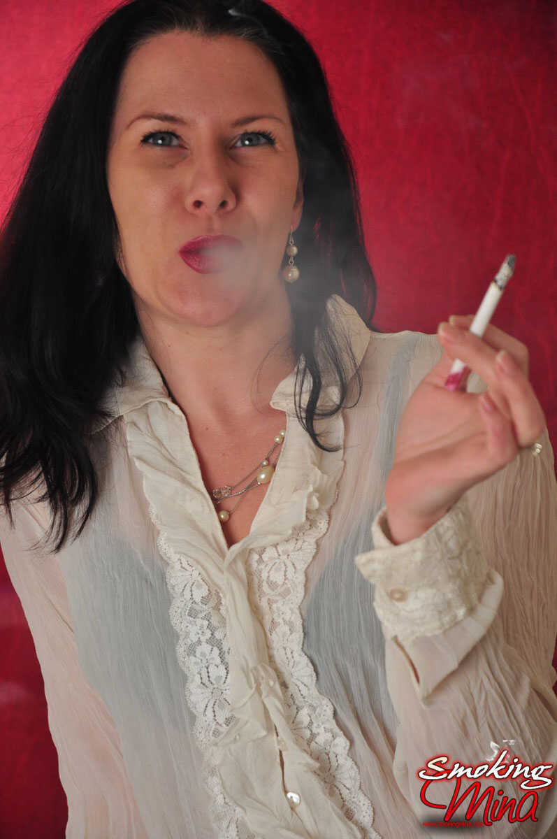 'Mina Brunette Chick Smokes Her Way to Naughty Pleasures' - Mina