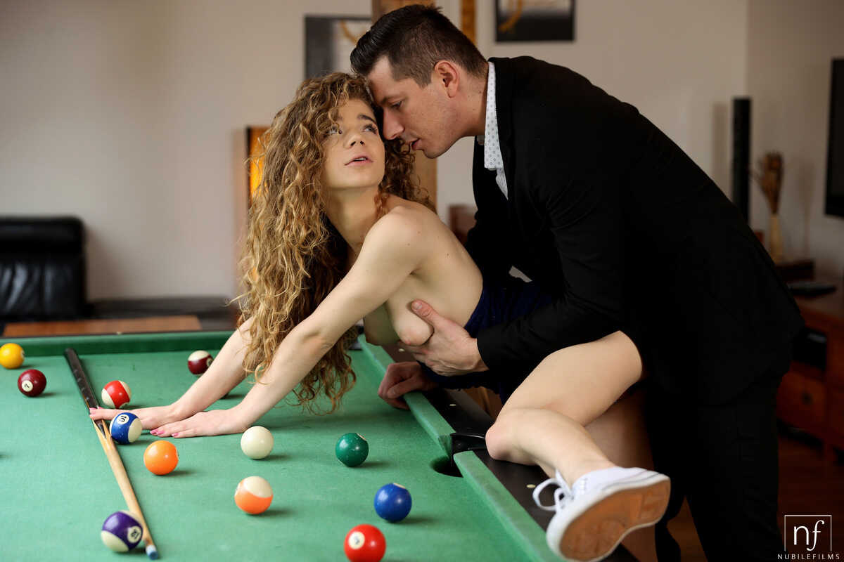 Sexy Pool Shark Sabrina: A Hot Teen in a Little Black Dress Gets Fucked by Nick Ross - Nick Ross, Sabrina Spice
