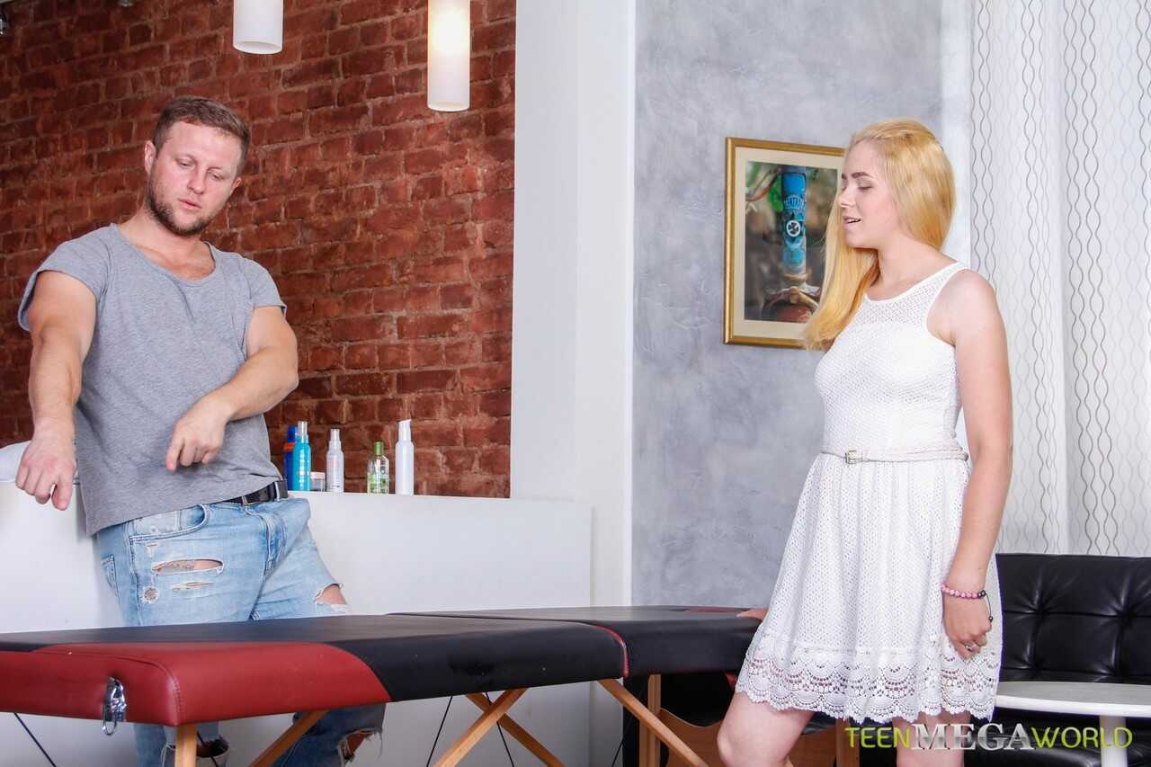 Young Katy Gold's Anal Massage Turned into Painful Double Penetration with Two Dildos - Katy Gold