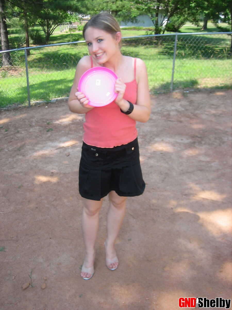 Teen Girl's Risqué Game of Frisbee: Flashes Tiny Tits and Panties in Public - 