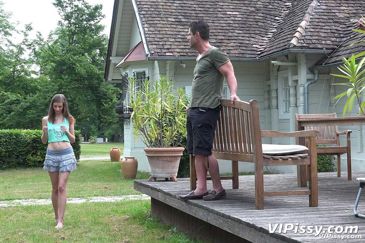 Skinny teen Ria Hill and her boyfriend piss on each other during sex Butt Fucking Delight! - Ria Hill