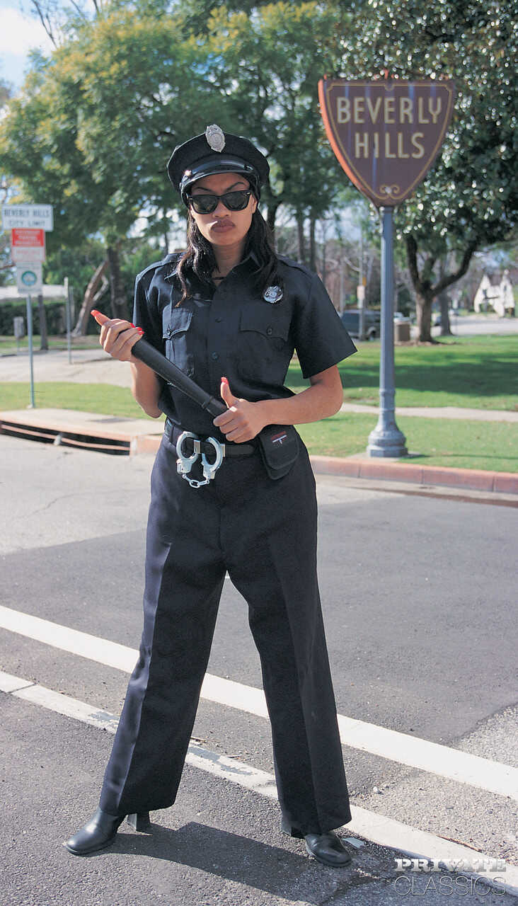 Officer Cherry Lee's Squad Car Sex Scene: Masturbating and Cumming on the Hood with a Big Finish - Cherry Lee