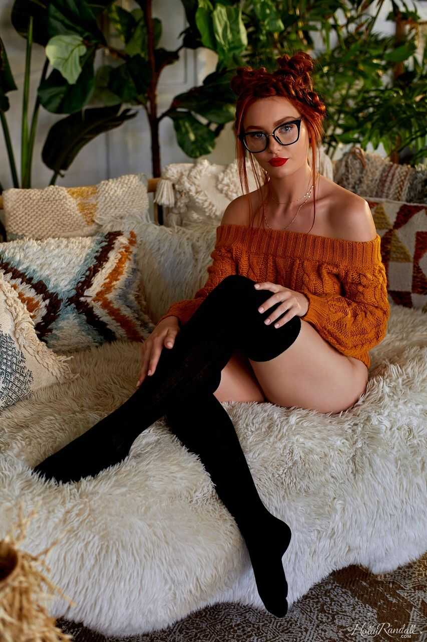 Lacy Lennon Arching Back in Black OTK Socks