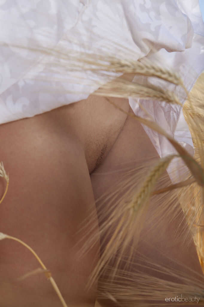 Young brunette Maliko gets fucked hard in the wheat field after showing off her bare ass - Maliko
