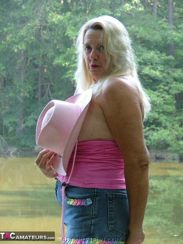 Blonde Adonna's Waterside Debut: A Mature Amateur Makes Her Nude Wet Dream Come True - Adonna