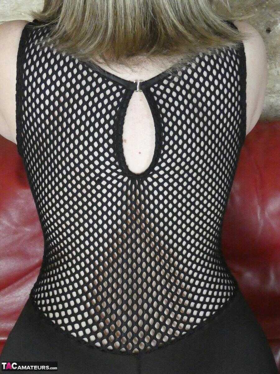 Mature Amateur Posh Sophia's Big Boons in Latex OTK Boots - Posh Sophia