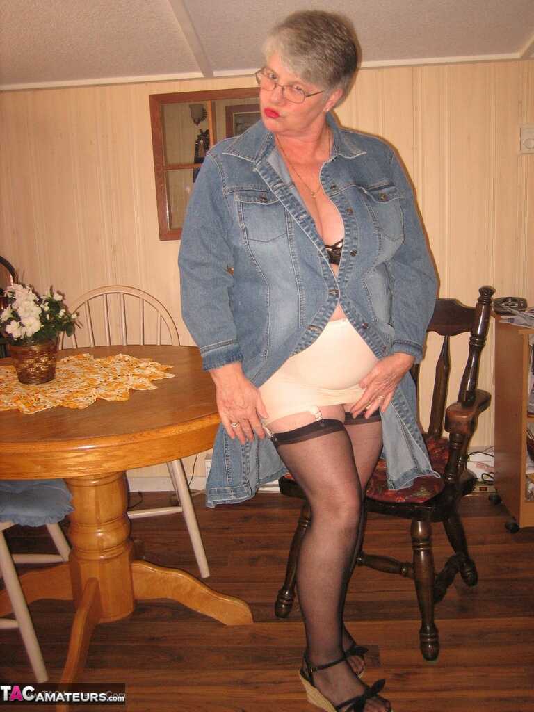 Fat Hairy Granny with Girdle Takes on Big Dick for a Wild Night of Masturbation and Dildos - Girdle Goddess