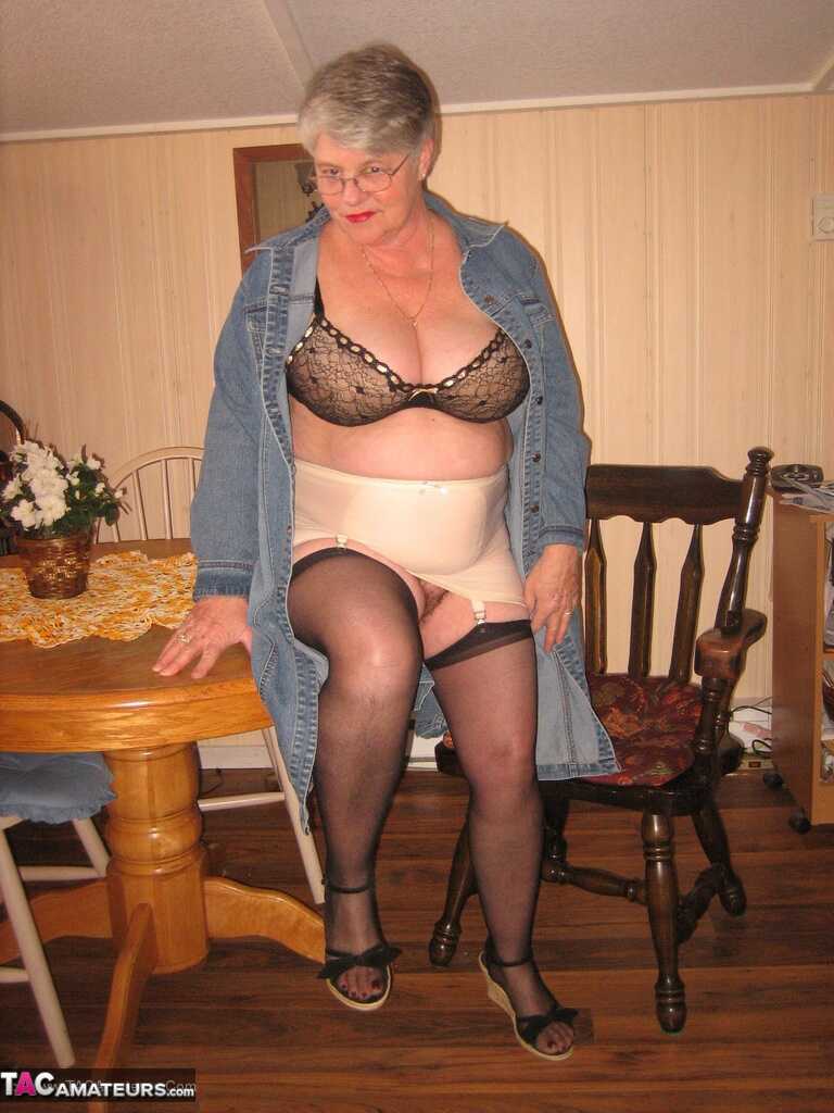 Fat Hairy Granny with Girdle Takes on Big Dick for a Wild Night of Masturbation and Dildos - Girdle Goddess