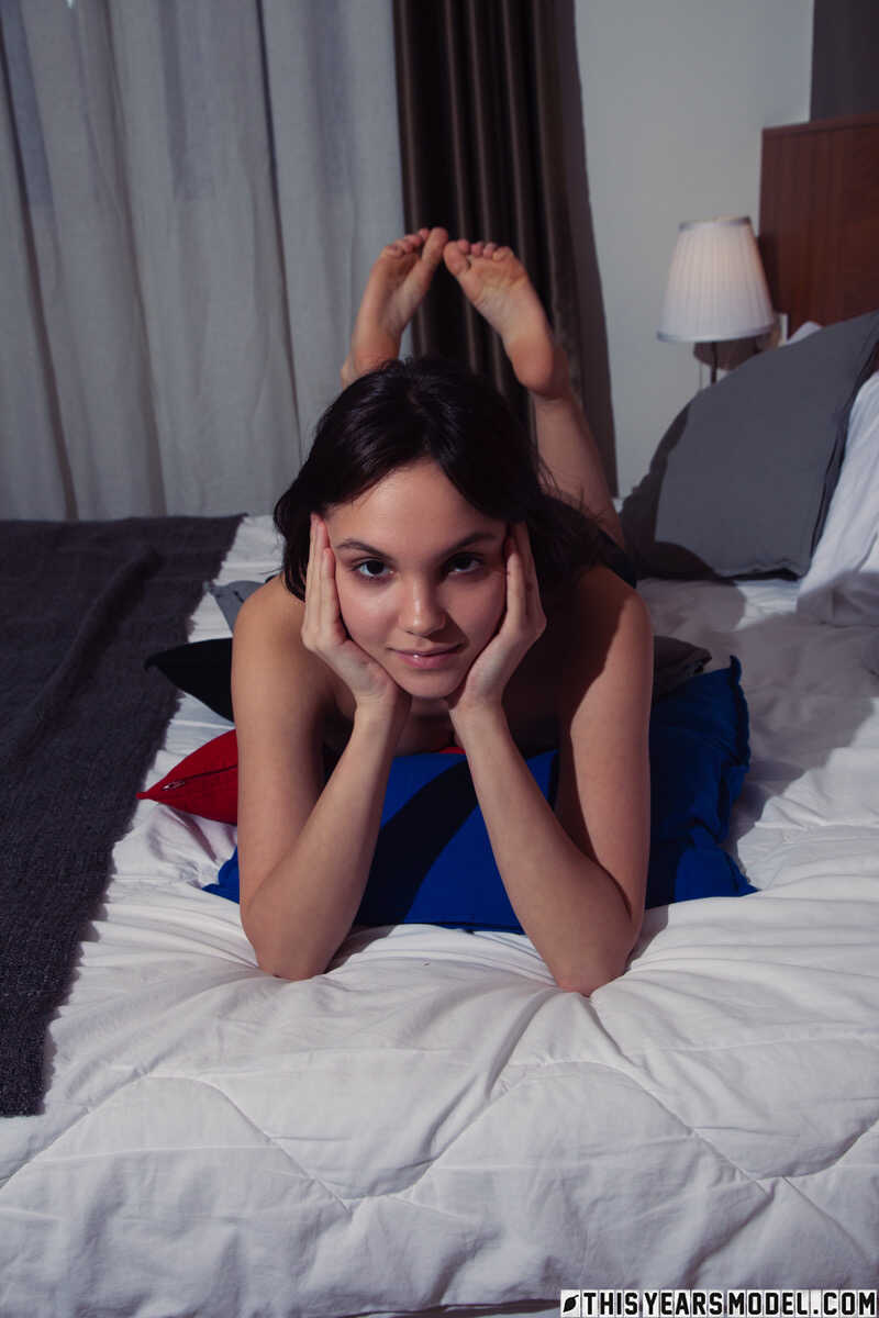 The cute brunette Lara Masier strips off her bikini revealing her perfect ass as she plays with herself in her bedroom. - ...