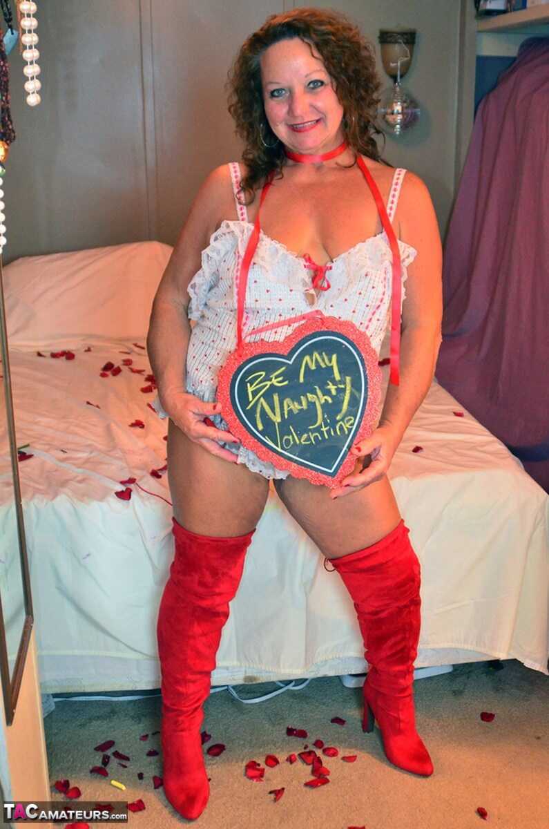 Mature Woman Debbie Delicious' Saggy Tits and Over-the-Knee Boots Adventure - Debbie Delicious