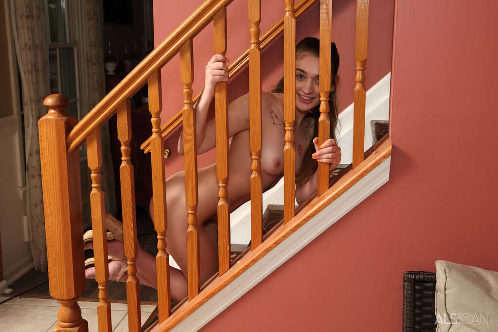 Sweet teen Sera Ryder gets naked before masturbating with a dildo while her mom watches from the next room - Sera Ryder