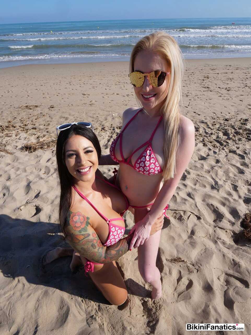 Sexy Sunbathing Lesbian Sand Slappers Georgie Lyall and Ibi Smiles Get Intimate on the Beach - Georgie Lyall, Ibi Smiles