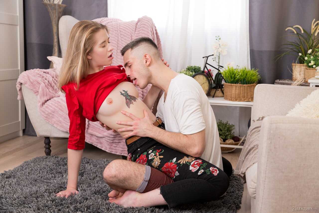Blonde teen Victory Clockwork sports a creamy accidental butt fuck after being dripping wet pussy and getting a close up c...