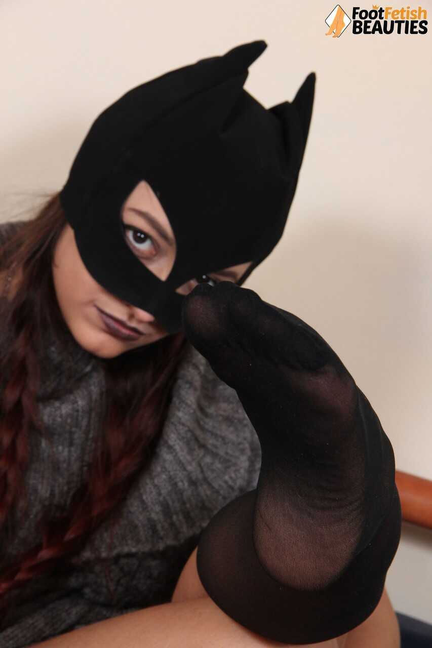 Lady's Sexy Socks and Boots Removal Clothed Female Ladynight Sports a Mask - Ladynight