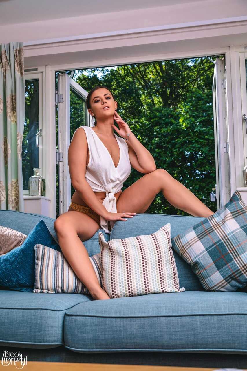 Brook Wright reveals her thick English thighs and luscious breasts in a sizzling porn scene! - Brook Wright