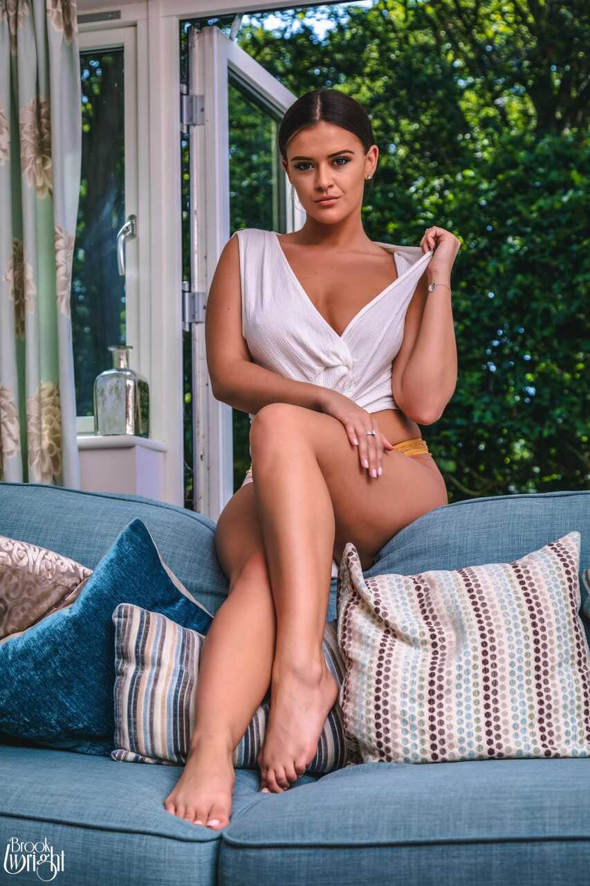 Brook Wright reveals her thick English thighs and luscious breasts in a sizzling porn scene! - Brook Wright