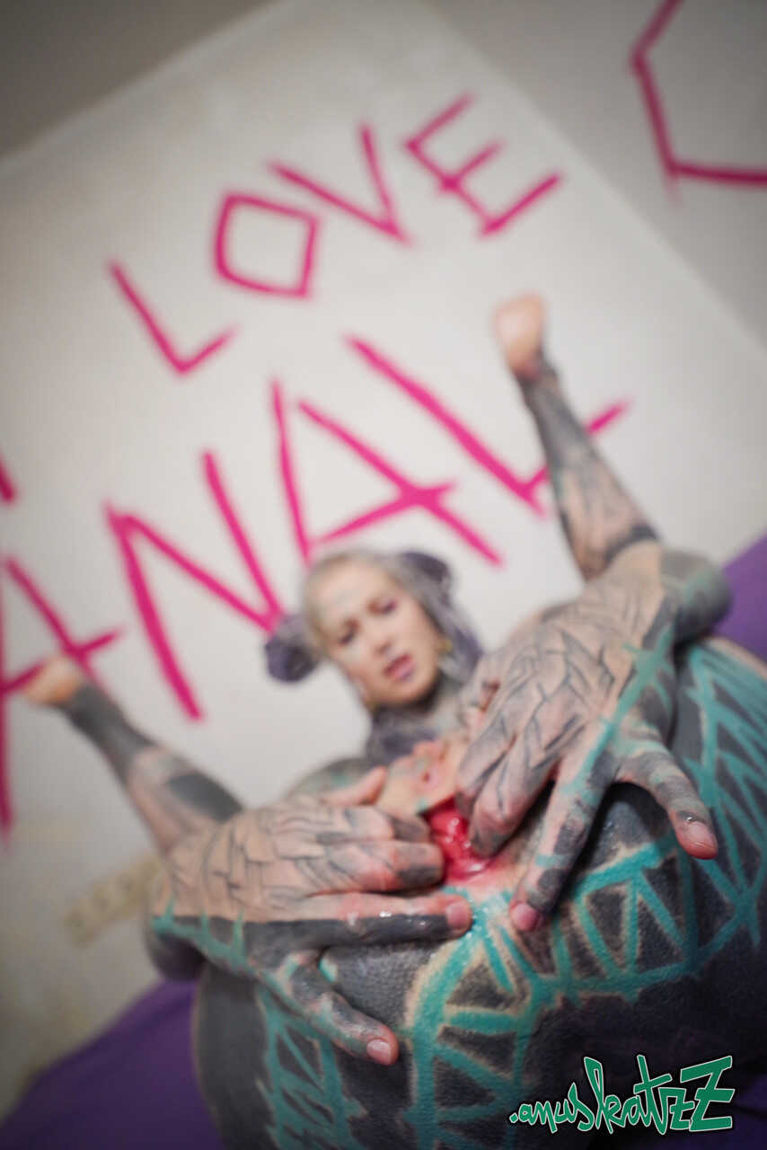 Totally tattooed girl Lily Lu takes her dildos and spreads her asshole before anal sex   Teen Butthole Anal Fetish: Lily L...