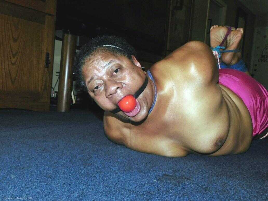 Trixie's Tempting Ties A Ball Gag Bound Black Granny - Trixie