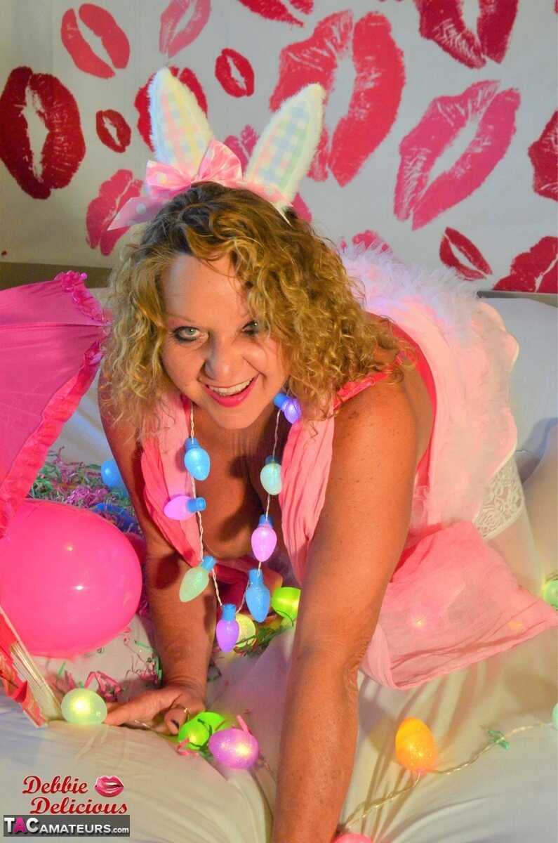 Debbie Delicious' Mature Cosplay Fetish with Rabbit Ears and Nipple Licking - Debbie Delicious