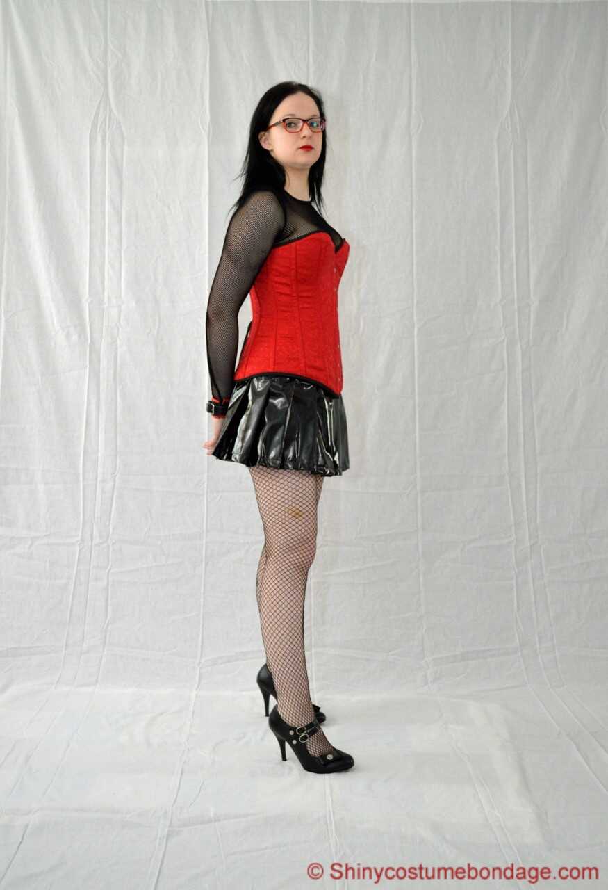 Glasses-Fetish Nerd in Latex Miniskirt Gets Tied Up and Teased by Dominant Geeks - 