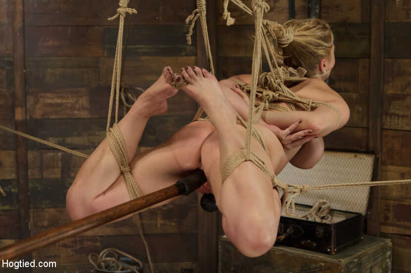 Blonde Submission: Carissa Montgomery's Big Tit Bondage Masturbation in a Dungeon