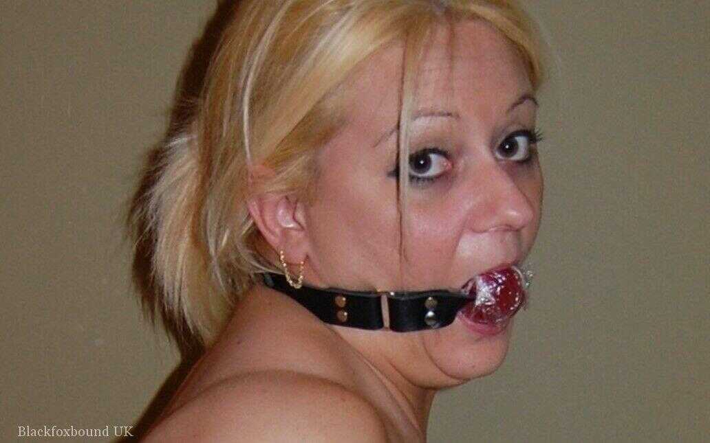 Bound and Gagged Milf in Blue Hose Pounded by Giant Cock - 