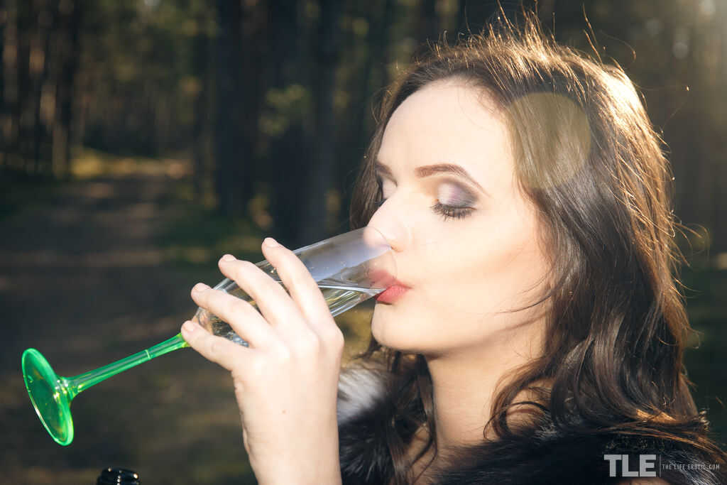 Beautiful Teen Maria Z Stuffs Empty Wine Bottle into Leather Lingerie and Pussy Tattoo (NSFW) - Maria Z