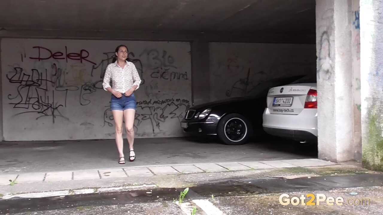 The public pissing of Antonia Sainz in her white panties! - Antonia Sainz
